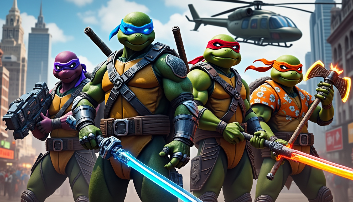 unisciti a leonardo, michelangelo, donatello e raffaello mentre fanno il loro debutto ufficiale in call of duty! vivi il crossover epico con personaggi iconici e gameplay entusiasmante. preparati per un'avventura piena d'azione che unisce l'eccitazione delle tartarughe ninja mutanti adolescenti con il mondo intenso di call of duty.