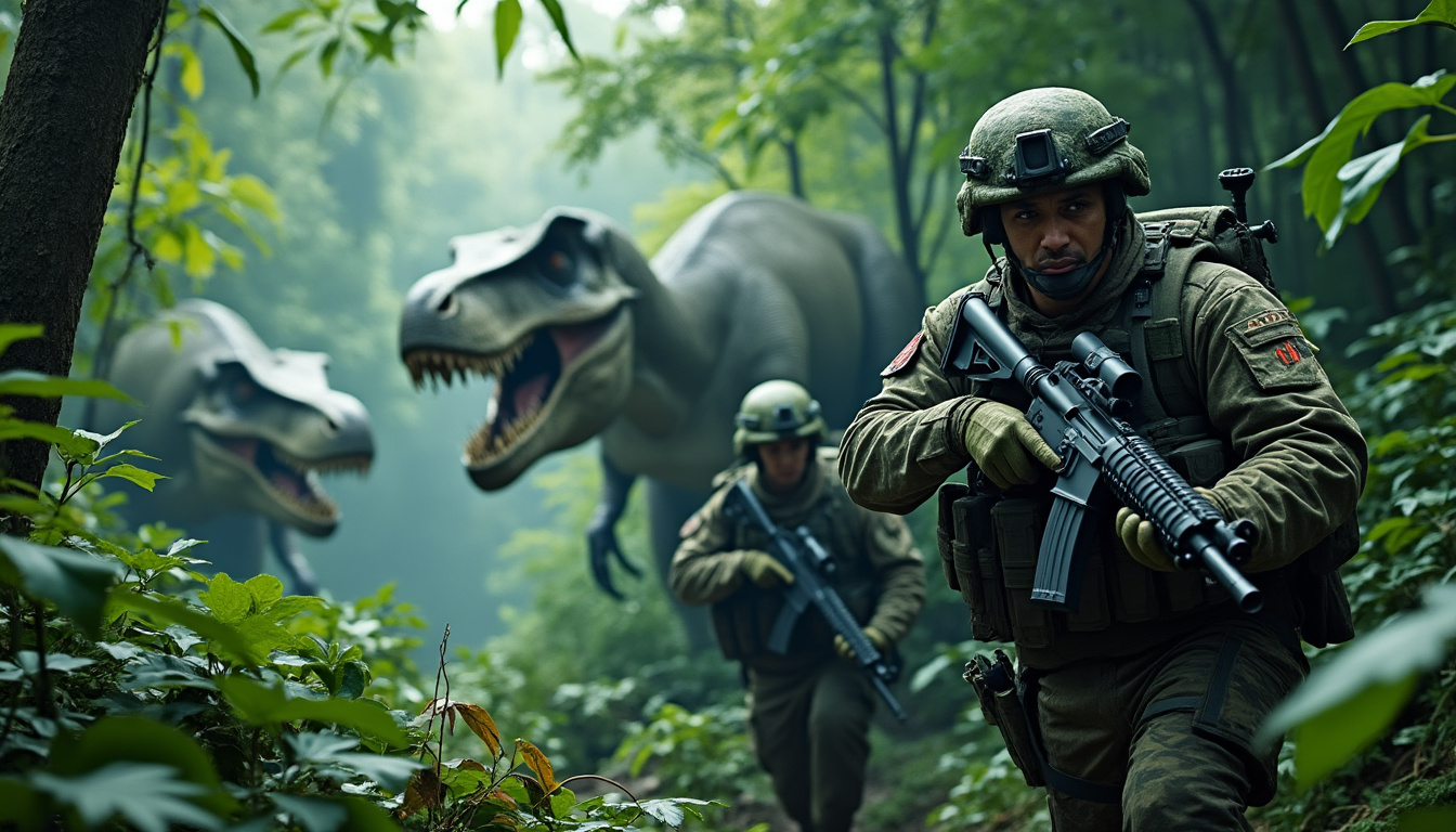 Dévoilement de 'Primitive War' : Ryan Kwanten et Tricia Helfer mènent une aventure épique de dinosaures dans la bande-annonce palpitante 1 plongez dans le monde préhistorique avec 'primitive war,' où ryan kwanten et tricia helfer se lancent dans une aventure épique avec des dinosaures. découvrez la bande-annonce palpitante qui dévoile l'excitation et le danger qui attend!