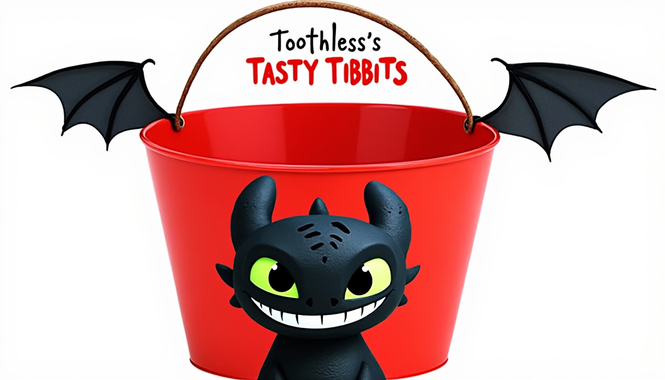 Cómo entrenar a tu dragón presenta un encantador cubo de palomitas Toothless 1 descubre el encantador balde de palomitas de Toothless inspirado en 'Cómo entrenar a tu dragón'. perfecto para los fans y las noches de películas, este encantador objeto coleccionable añade un toque de magia a tu experiencia de bocadillos.