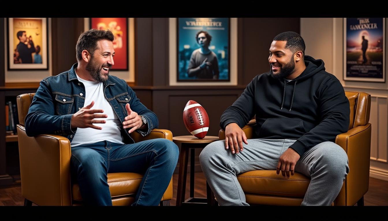 join adam sandler as he opens up about his unique friendship with nfl star travis kelce, sharing personal anecdotes and insights that highlight the strength of their bond and mutual respect.
