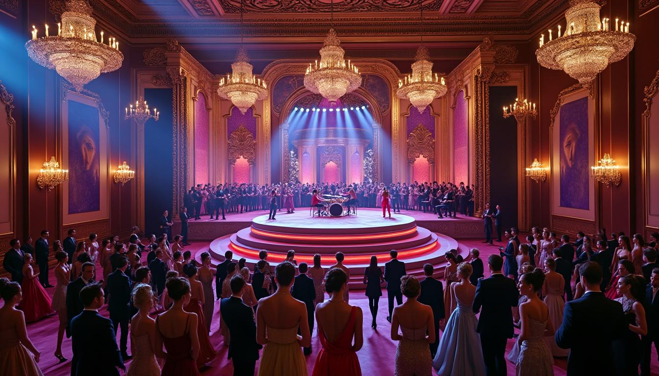 experience the opulence of high society like never before in this breathtaking 4k musical. captured in stunning vistavision, immerse yourself in a star-filled spectacle that dazzles the senses and celebrates the glamour of elite lifestyles.
