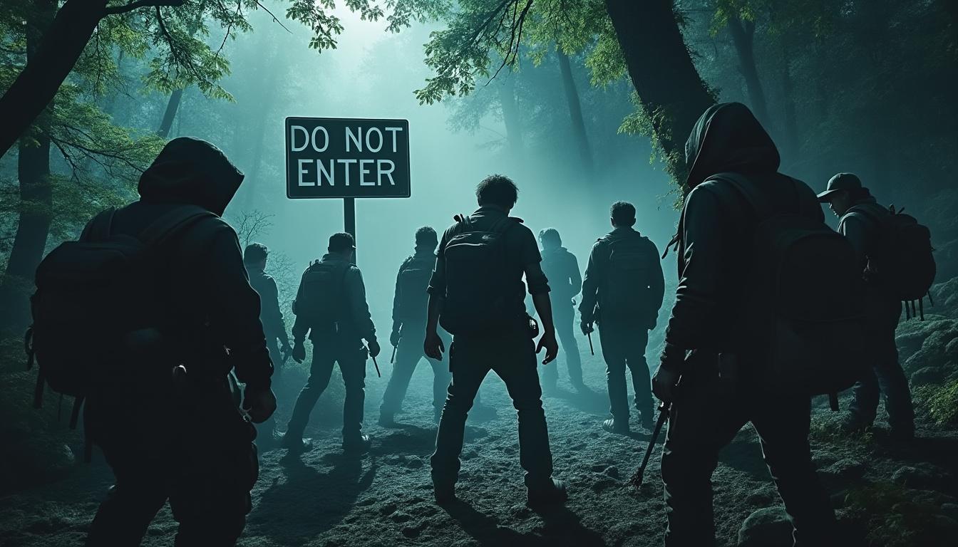 in the gripping 'do not enter' trailer, a group of treasure hunters uncovers malevolent supernatural forces that challenge their every move. prepare for a pulse-pounding adventure filled with suspense, as the line between reality and the unknown blurs in their quest for riches.