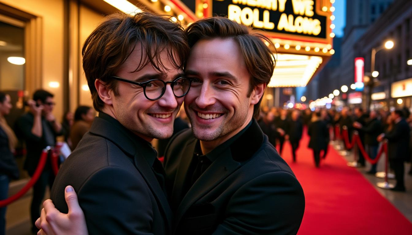 Daniel Radcliffe et Tom Felton se retrouvent pour la première fois en 14 ans depuis la finale de Harry Potter 1 daniel radcliffe and tom felton reunite for the first time in 14 years since their harry potter finale, sharing memories and celebrating their magical journey together.