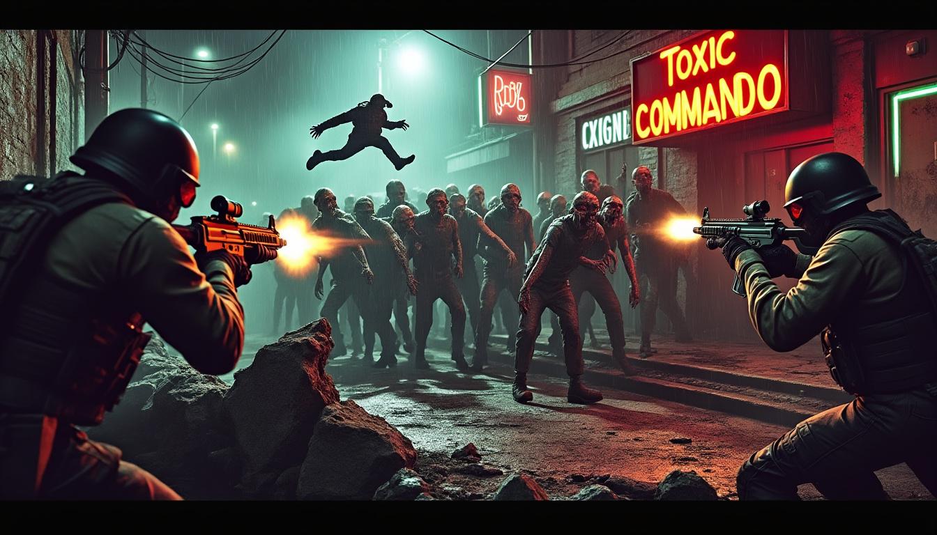 plongez dans john carpenter’s toxic commando, une aventure coopérative palpitante contre les zombies qui combine action intense et jeu coopératif. découvrez notre critique complète et voyez pourquoi ce jeu est un incontournable pour les fans d'horreur et de travail d'équipe.